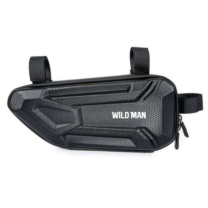 1.2L Eva Hard Shell Triangle Bike Bag with sun pattern and side zipper, durable EVA material for bike storage