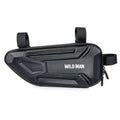 1.2L Eva Hard Shell Triangle Bike Bag with sun pattern and side zipper, durable EVA material for bike storage
