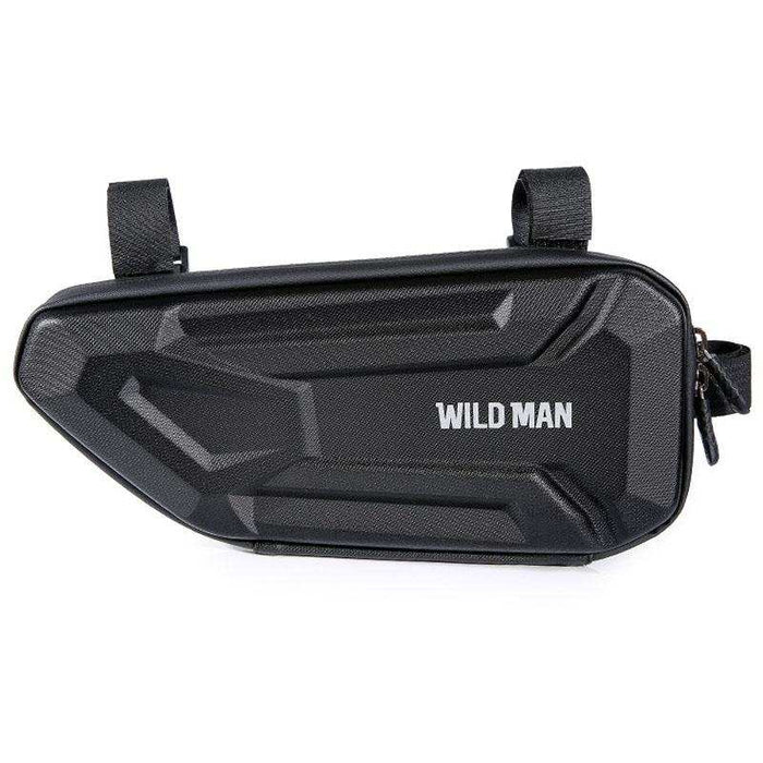 1.2L EVA hard shell triangle bike bag with twill pattern and side zipper