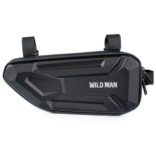 1.2L EVA hard shell triangle bike bag with twill pattern and side zipper