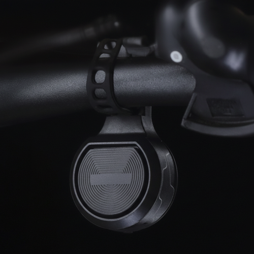 Black 130dB electric bike horn with anti-theft alarm and USB rechargeable battery
