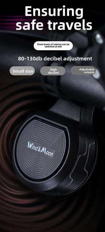 130dB Electric Bike Horn with Anti Theft Alarm - Black