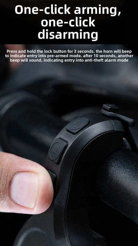 130dB Electric Bike Horn with Anti Theft Alarm - Black