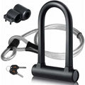 16mm steel bicycle U-lock with protective hexagonal PVC coating and mounting bracket