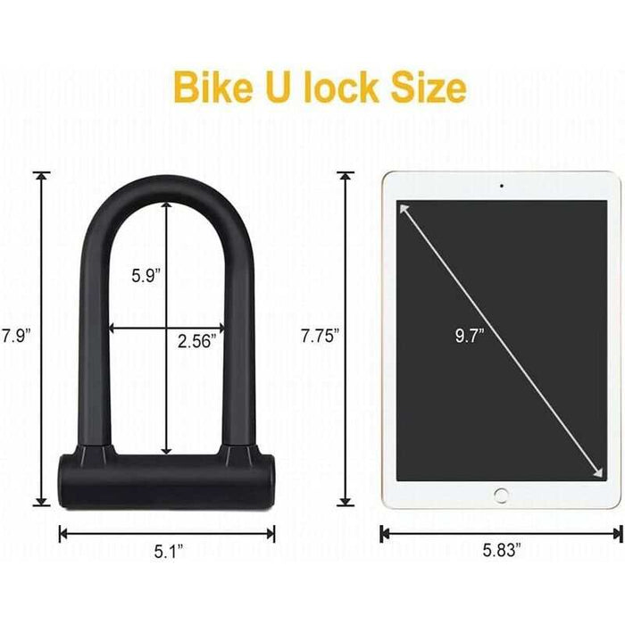 16mm Steel U-Lock with Steel Cable