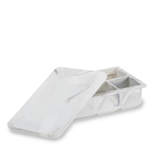 2" Ice Cube Tray with Lid in Gray Marble