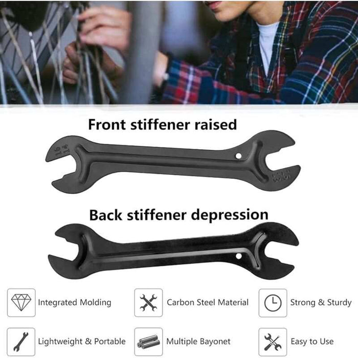 2 Piece 4 In 1 Hub Cone Wrench Set