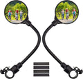 Set of 2 convex bicycle mirrors with 360-degree rotation and impact-resistant acrylic lenses