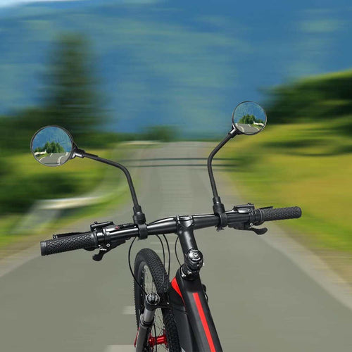 2-Piece Convex Bicycle Mirrors with 360-Degree Rotation