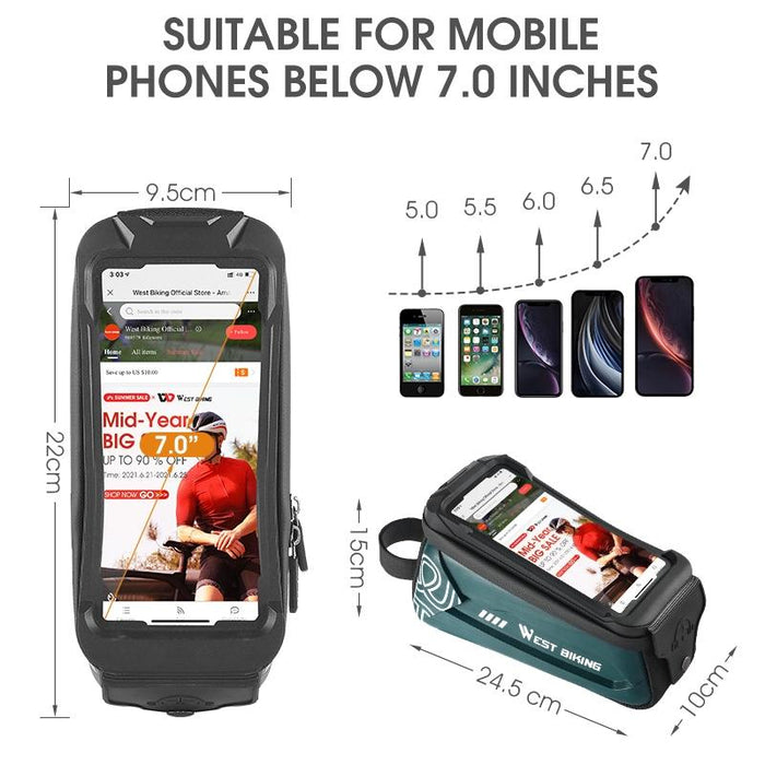 2.5L Hard Shell Bike Phone Bag - Black