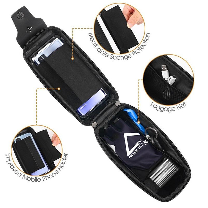 2.5L Hard Shell Bike Phone Bag - Orange