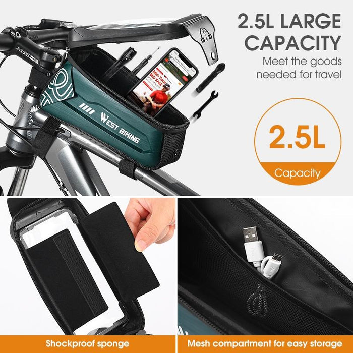 2.5L Hard Shell Bike Phone Bag - Orange