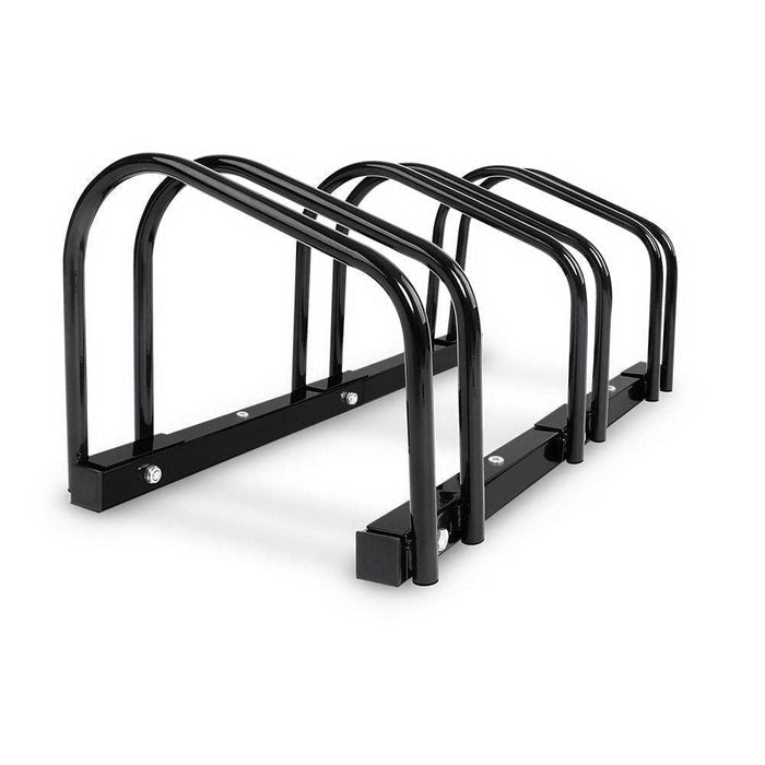 Black Weisshorn 3 bike stand for floor bicycle parking with powder-coated steel design