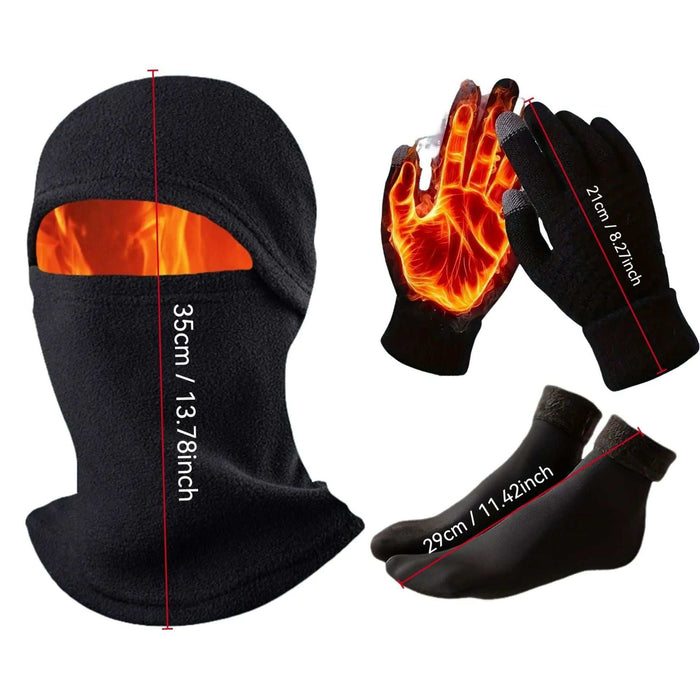 3-in-1 Winter Thermal Bundle | Balaclava, Tech Gloves & Socks