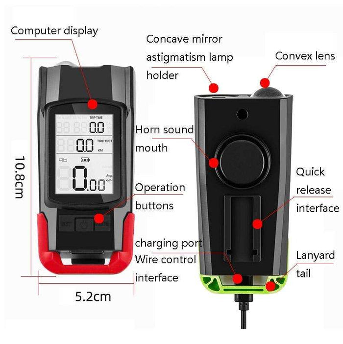 3-In-1 Wireless Bike Light Set Blue Upgrade
