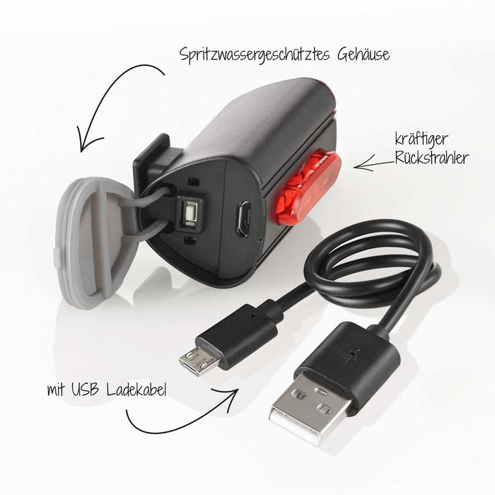 30 Lux Rechargeable LED Bike Light Set