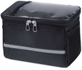 Black 3.5L waterproof bicycle handlebar bag with transparent device window and reflective strips