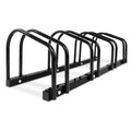 Black Weisshorn 4-bike floor storage rack with powder-coated steel construction