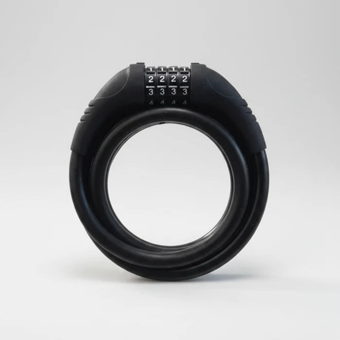4 Digit Combination Cable Lock Silicone 12mm x 1800mm - Black