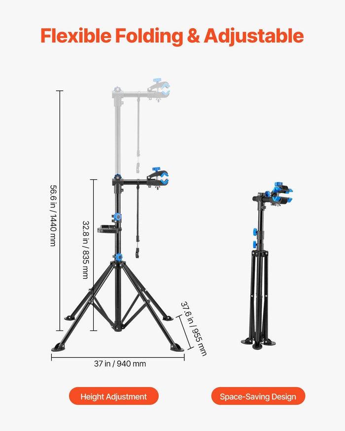 4 Leg Adjustable Bicycle Repair Stand - 29.9kg Capacity