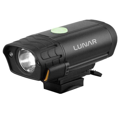 Compact LUNAR Front Light with 400 lumens, USB-C charging, and aluminum body