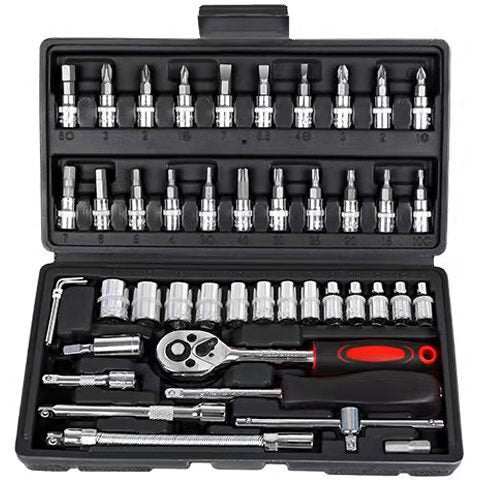 46-Piece Professional Socket Wrench Set - Black Box