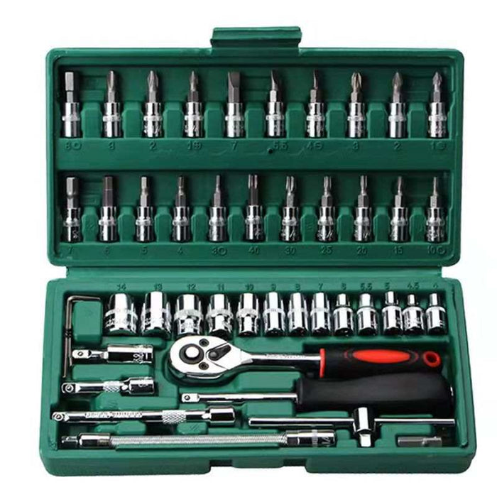 46-Piece Professional Socket Wrench Set - Green Box