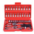 46-Piece Professional Socket Wrench Set - Red Box