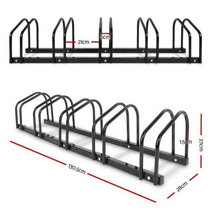 5 Bicycle Storage Floor Parking Holder Cycling Black