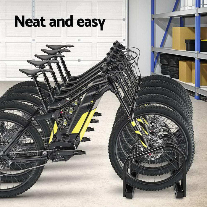 5 Bicycle Storage Floor Parking Holder Cycling Black