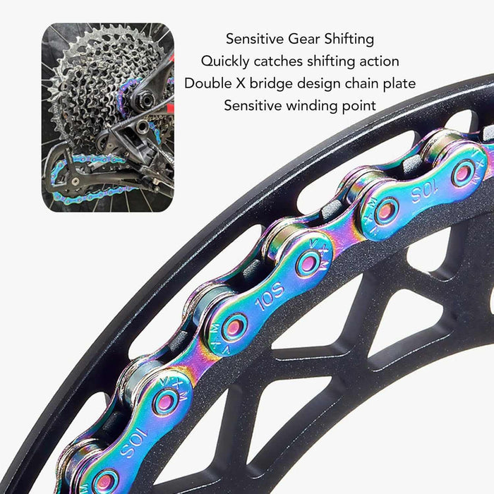 6 7 8 Speed 1/2 X 11/128 Inch 116 Links Lightweight Chain with 2 Chain Connector - Rainbow