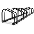 Black Weisshorn 6 bike stand rack for floor bicycle storage holder with powder-coated steel construction