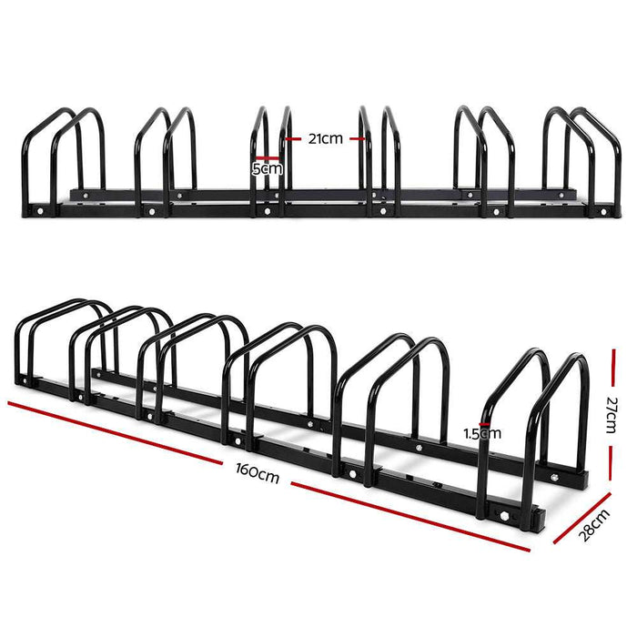 6 Bicycle Storage Floor Parking Holder Cycling Black