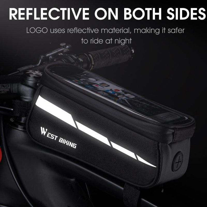 7 Mountain Bike Front Beam Phone Bag - Black Grey