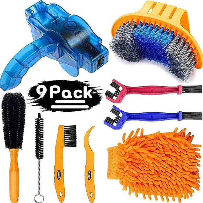 9-Piece Bike Cleaning Kit For Mountain Road And BMX Bikes