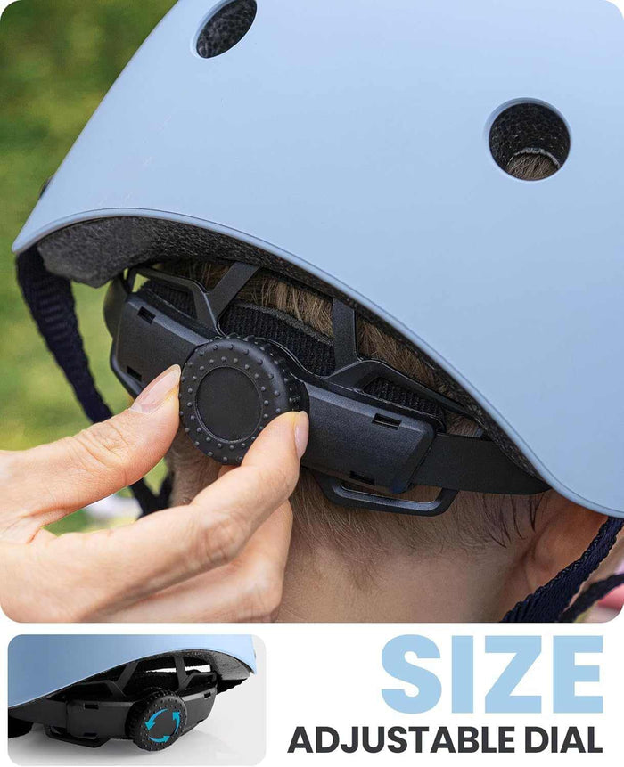 Adjustable Kids Bicycle Helmet with Removable Liners | Light Blue, S