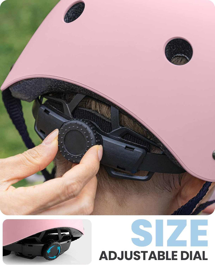 Adjustable Kids Bicycle Helmet with Removable Liners | Light Pink, S