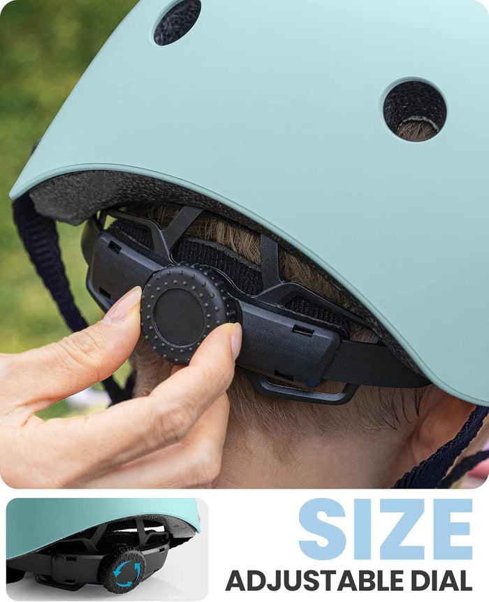 Adjustable Kids Bicycle Helmet with Removable Liners | Mint Green - S