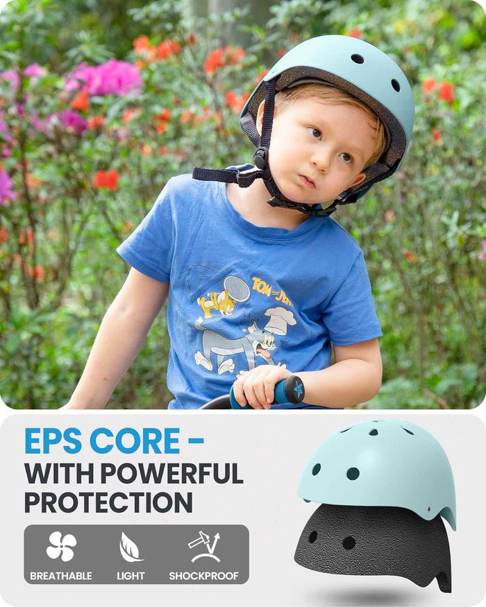 Adjustable Kids Bicycle Helmet with Removable Liners | Mint Green - S