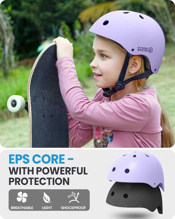 Adjustable Kids Bicycle Helmet with Removable Liners | Taro Purple, L