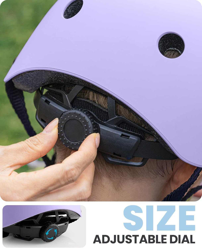 Adjustable Kids Bicycle Helmet with Removable Liners | Taro Purple, M