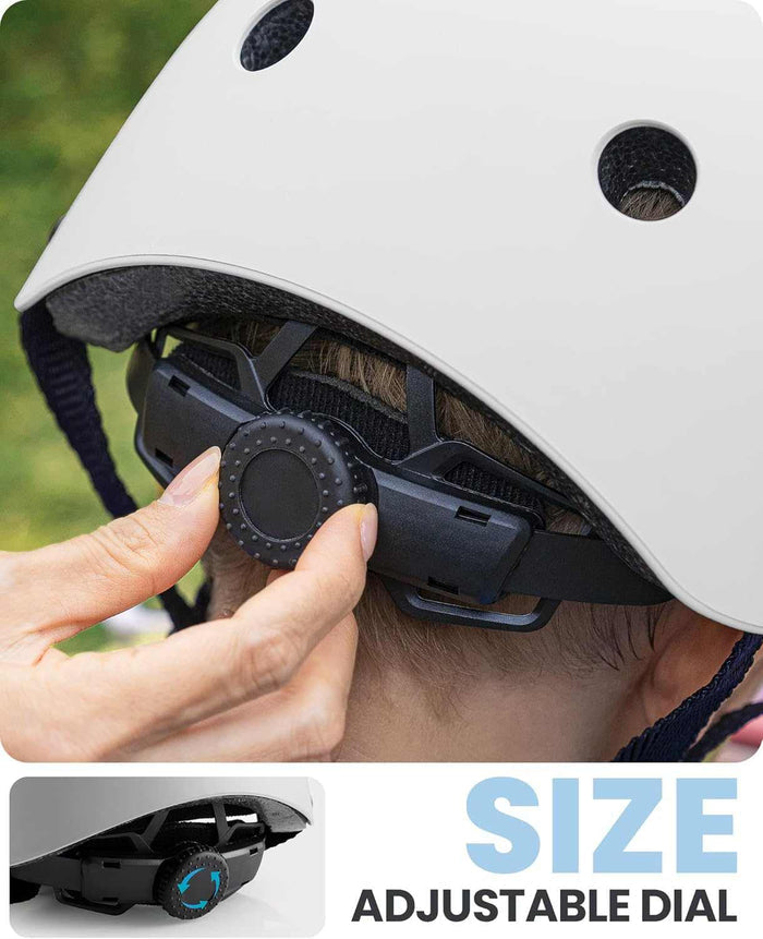 Adjustable Kids Bicycle Helmet with Removable Liners | White, M