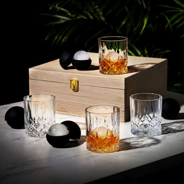 Admiral 8-Piece Crystal Tumbler & Ice Sphere Box Set