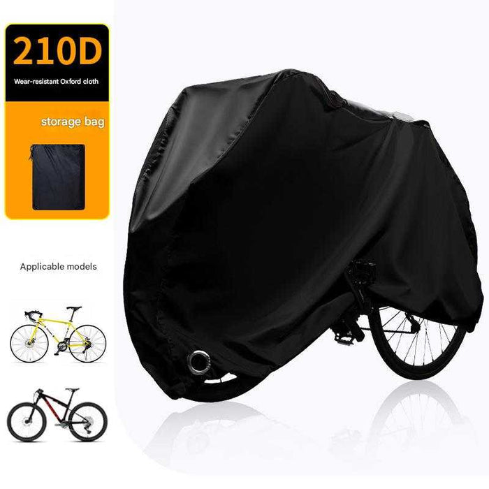 All-Weather Bicycle Cover with Lock Hole & Storage Bag | Black, L