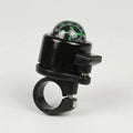 Compact black alloy flick bell with integrated compass for 25.4mm handlebars
