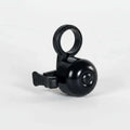 Black alloy flick bell mounted below handlebar for 22.2-25.4mm diameter with sleek design