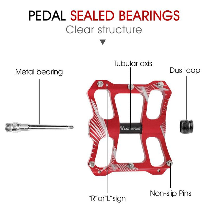 Aluminum Bicycle Pedals Riding Foot Accessories - Blue