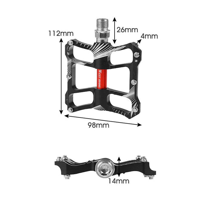 Aluminum Bicycle Pedals Riding Foot Accessories - Silver
