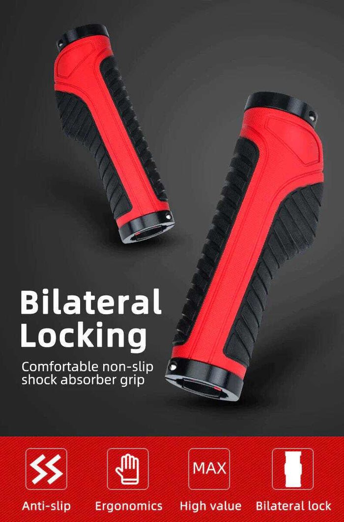 Anti-Slip Rubber MTB Handlebar Grips | Red