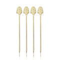 Art Deco Cocktail Picks in Gold, Set of 4